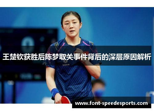 王楚钦获胜后陈梦取关事件背后的深层原因解析